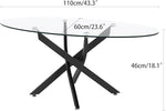 Load image into Gallery viewer, Oval Coffee Table Modern Living Room Table with Tempered Glass Top and Black Metal Legs Contemporary Stylish Center Table Tea Table for Living Room Office