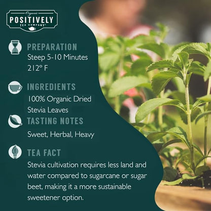Organic Positively Tea Company, Stevia Leaf, Herbal Tea, Loose Leaf, 16 Ounce