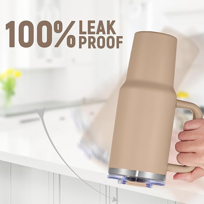 COKTIK 40 oz Tumbler With Handle and Straw Lid, Vacuum Insulated Travel Coffee Mug Stainless Steel Insulated Cup for Beverages, Leak-proof, Cupholder Friendly(Dark Night)