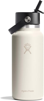 Load image into Gallery viewer, Hydro Flask Water Bottle - Insulated Stainless Steel - Wide Straw Lid, Non Spill, Leakproof in 32 Oz Ivory