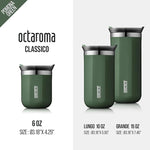 Load image into Gallery viewer, WACACO Octaroma Classico Vacuum Insulated Coffee Mug, Double-wall Stainless Steel Travel Tumbler With Drinking Lid, 6 fl oz (180ml), Pomona Green