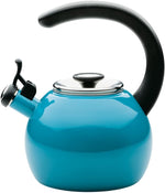 Load image into Gallery viewer, Circulon Enamel on Steel Whistling Teakettle/Teapot With Flip-Up Spout, 2 Quart - Turquoise Blue