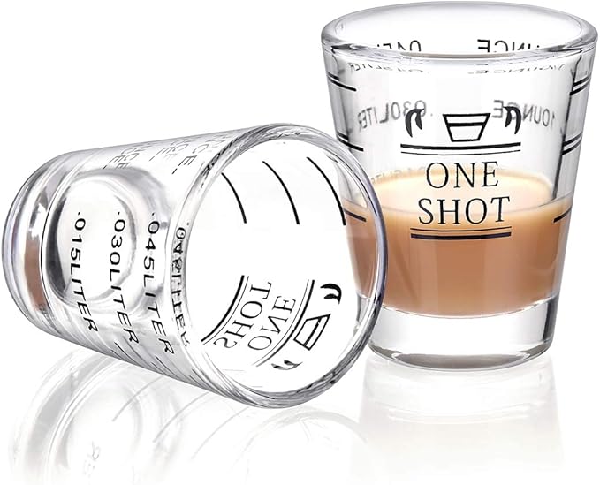 Shot Glasses Measuring cup Liquid Heavy Glass Wine Glass Espresso Shot Glass 1.5OZ/45ML (2 pack-45ml)