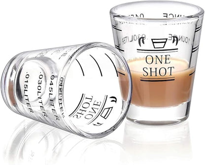 Shot Glasses Measuring cup Liquid Heavy Glass Wine Glass Espresso Shot Glass 1.5OZ/45ML (2 pack-45ml)