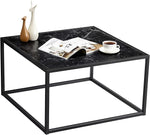 Load image into Gallery viewer, SAYGOER Black Coffee Table Small Square Coffee Table Simple Modern Center Table for Living Room Home Office 27.6 * 27.6 * 15.7Inch Easy Assembly, Black Faux Marble