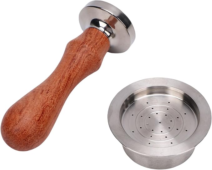 tainless Steel Reusable Coffee Capsule, Refillable Espresso Pod with Tamper & Brush Compatible for A Modo Coffee Makers