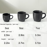 Load image into Gallery viewer, Hasense 7 Ounce Cappuccino Cups Set of 4 Perfect for Latte, Americano, Cafe Mocha and Tea, Ceramic Coffee Cups Ideal for Party Cafe Home and Kitchen, Microwave and Dishwasher safe, Black
