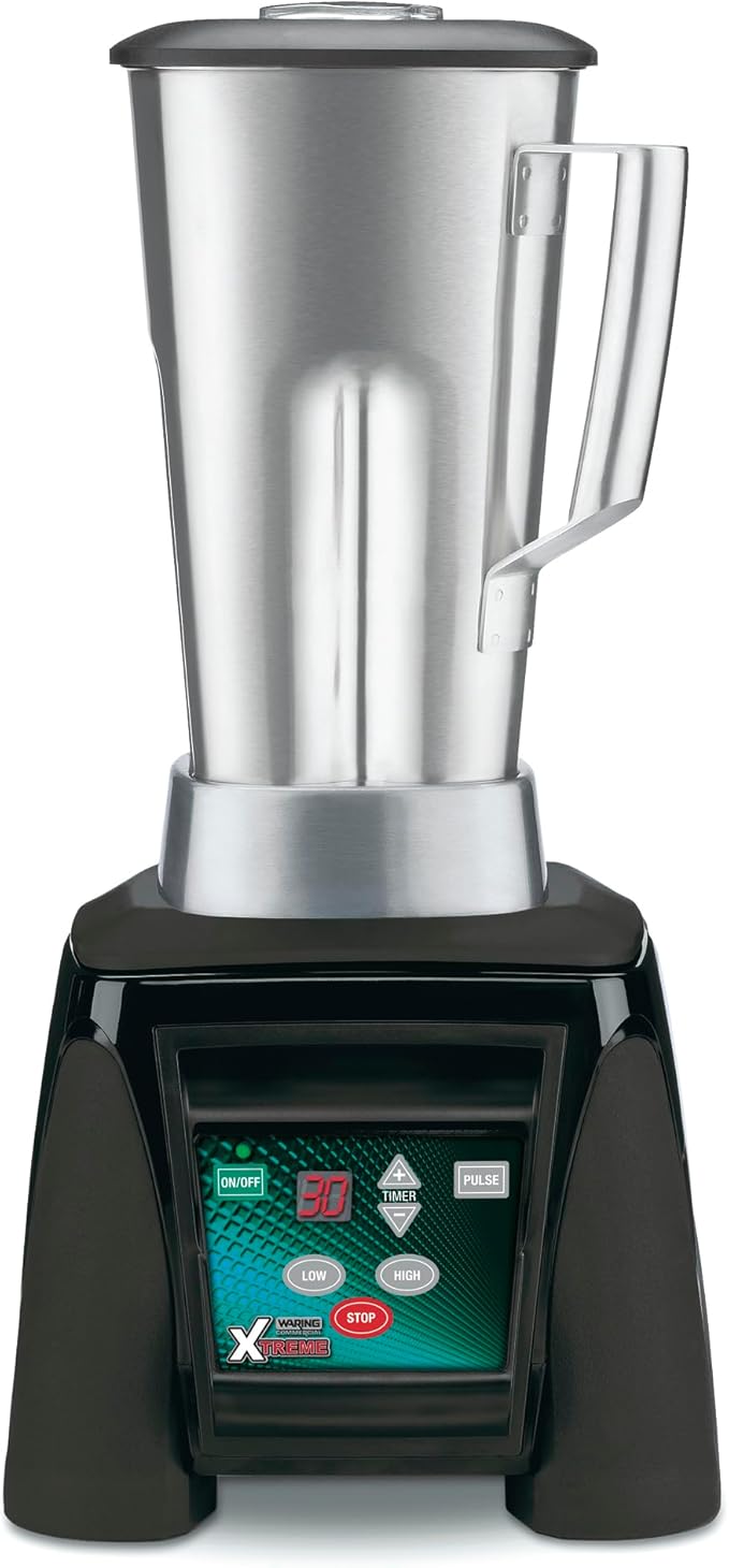 Waring Commercial MX1100XTS 3.5 HP Blender with Electronic Keypad, 30 Second Countdown Timer, Pulse Feature and a 64 oz Stainless Steel Container, 12-V, 5-15 Phase Plug