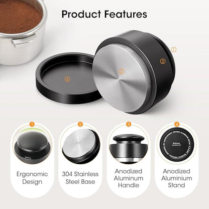 Aieve Espresso Tamper 54mm,Spring Loaded Coffee Tamper with 15lb / 25lb / 30lbs Replacement Springs Fits for 54mm Breville Portafilter