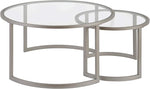 Load image into Gallery viewer, Henn&amp;Hart Round Nested Coffee Table in Satin Silver, for Home, Living Room, Bedroom, Entertainment Room, Office