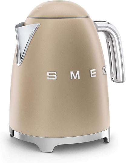 Smeg Electric Kettle Matte Champagne & 2-Slice Toaster Matte Champagne