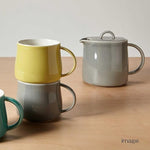 Load image into Gallery viewer, Fourlife 620Ikw Ceramic Teapot, 1.9 fl oz (591 ml), 3 Cups, Includes Tea Strainer, Microwave and Dishwasher Safe, Gray, Ink Wash, Danjou Teapot