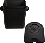 Load image into Gallery viewer, Knock Box Square High Sidewall Design Espresso Knock Box Tamping Mat Espresso Machine Accessories Set of 2 with Removable Knock Bar and Anti-Slip Base for Home Office Espresso Accessories