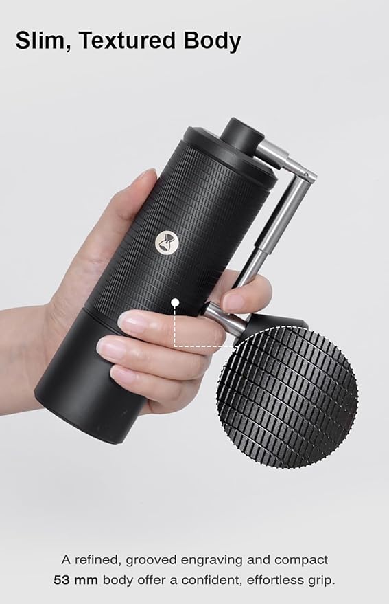 TIMEMORE C5 Pro Manual Coffee Grinder Capacity 30g with CNC Stainless Steel Conical Burr - Internal Adjustable Setting,Double Bearing Positioning (C5 Pro Matte Black)