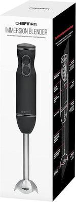Load image into Gallery viewer, Chefman Immersion Stick Hand Blender Powerful Electric Ice Crushing 2-Speed Control Handheld Food Mixer, Purees, Smoothies, Shakes, Sauces and Soups, Black