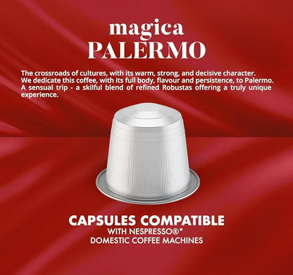Caffe Borbone Aluminum Coffee Pods Compatible with Nespresso Original Machines, Magica Palermo, Medium Roast, Intense and Full-Bodied, Genuine Italian Coffee - NOT compatible with Vertuo - 100 Count