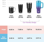 Load image into Gallery viewer, 40oz Tumbler with Handle | Insulated Stainless Steel Travel Mug | 34Hrs Cold &amp; 10Hrs Hot Retention | 100% Leakproof Lid &amp; Straw | Dishwasher Safe + Car Cup Holder Fit (Light Blue Violet Gradient)