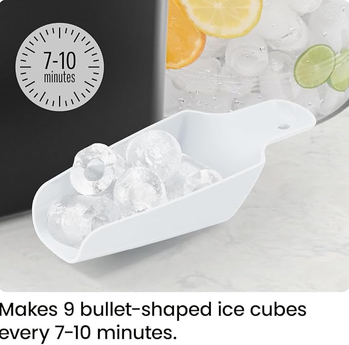 ICEMAN Dual-Size Ice Maker Countertop - Portable Ice Machine, Large and Small Ice Machine Maker with Self Cleaning, 9 Cubes in 7 Mins, 22lbs/24hrs, for Home, Kitchen, Office, Party, Ice Scoop Included