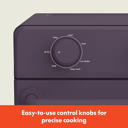 bella Air Fry Toaster Oven, 7 Preset Cooking Options, Dishwasher-Safe EverGood Coated Trays Included, 60-Minute Auto Shutoff w Audible Timer, Power Indicator Light, 1700 Watt, Plum