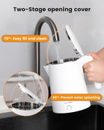 Load image into Gallery viewer, Electric Kettle Stainless Steel, 1.0L Small Water Boiler 1200W Fast Boiling, Double Wall Tea Kettle Pot Automatic Shut Off, Durable Coffee &amp; Tea Maker/Warmer/Heater White