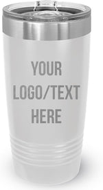 Load image into Gallery viewer, Stainless Steel Tumbler Personalized-Custom Engraved (White-Sliver, 1 Count (Pack of One))