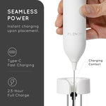 Load image into Gallery viewer, Rechargeable Milk Frother Handheld, Coffee Frother Handheld with USB-C Charging Stand, Electric Drink Mixer Handheld, Mini Electric Whisk Frother for Coffee, Matcha, etc