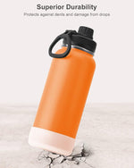 Load image into Gallery viewer, koodee Insulated Water Bottle, 32 oz Stainless Steel Double Wall Vacuum Wide Mouth Sport Bottle with Leakproof Spout Lid （Cosmic Orange）