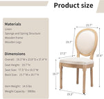 Load image into Gallery viewer, Vintage French Country Dining Chairs Set of 2, Linen Fabric Dining Chair with Solid Wood Legs, Beige Upholstered Dining Chairs, Sillas para Comedor, Kitchen &amp; Dining Room Chair (Beige, Linen, 2Pcs)