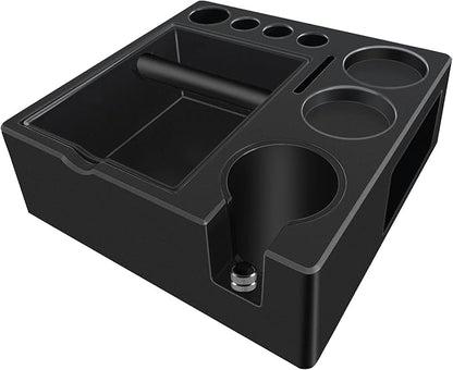 Espresso tamping station knock box,tamper station,Espresso station fit for storage 51-58mm tamper,distributor,portafilter,puck screen accessories,9 in 1 espresso knock box and tamper station