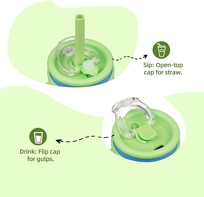 14 oz Tumbler with Side Handle, Insulated Water Bottle with Straw and 2 in 1 Lid, Stainless Steel Cup Travel Coffee Mug for Sports Office Gym,Sky Blue