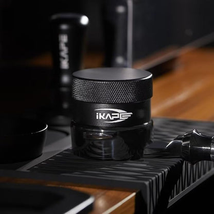 IKAPE 58MM Coffee Distributor, Black Design of Bottom Propeller, Gravity Adaptive Espresso Distributor Fits All 58.35MM Espresso Portafilter, Compatible with 58.35MM Rancilio Bottomless Portafilter