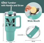 Load image into Gallery viewer, Personalized 40 Oz Tumbler with Handle and Straw, Custom Cup with Name &amp; Birth Flower, Stainless Steel Travel Coffee Tumbler,Personalized Christmas Birthday Gifts for Women, Teen Girls