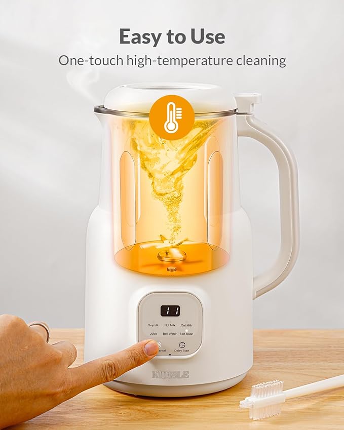 6 in 1 Automatic Nut Milk Maker Blender, 20oz Homemade Coconut, Soy, Oat, Almond, Plant Based Milks and Non-Dairy Beverages with Delay Start/Keep Warm/Boil Water/Self-Cleaning, Cream