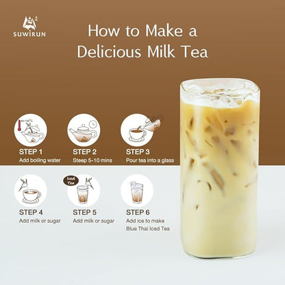 Suwirun Organic Assam Thai Black Tea 25 Bags – Bold, Smooth & Aromatic – Premium Quality, No Additives – Perfect for Hot, Iced & Thai Milk Tea