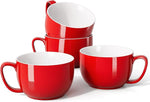 Load image into Gallery viewer, Teocera Red Mugs Set of 4, 24oz Jumbo Mugs, Large Coffee Mugs for Coffee, Hot Cocoa, Tea - Striped Design - Microwave Safe, Christmas Gift