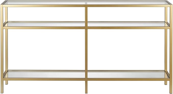Henn&Hart Sivil Console Table, 55" Wide, Gold