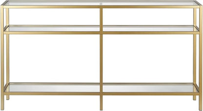 Henn&Hart Sivil Console Table, 55" Wide, Gold