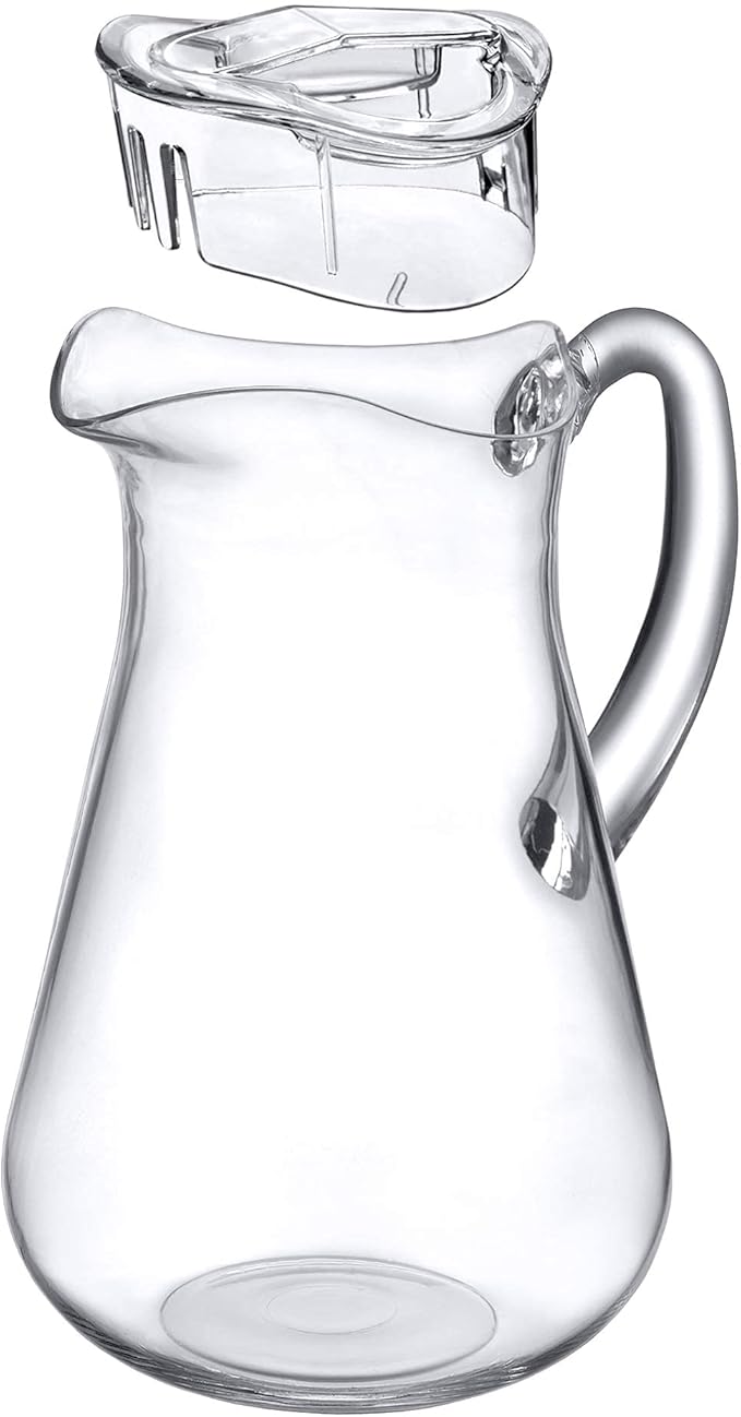 Amazing Abby - Droply - Plastic Pitcher (64 oz, 2 Quart), Clear Water Pitcher with Lid, Fridge Jug, BPA-Free, Shatter-Proof, Great for Iced Tea, Sangria, Lemonade, Juice, Milk, and More