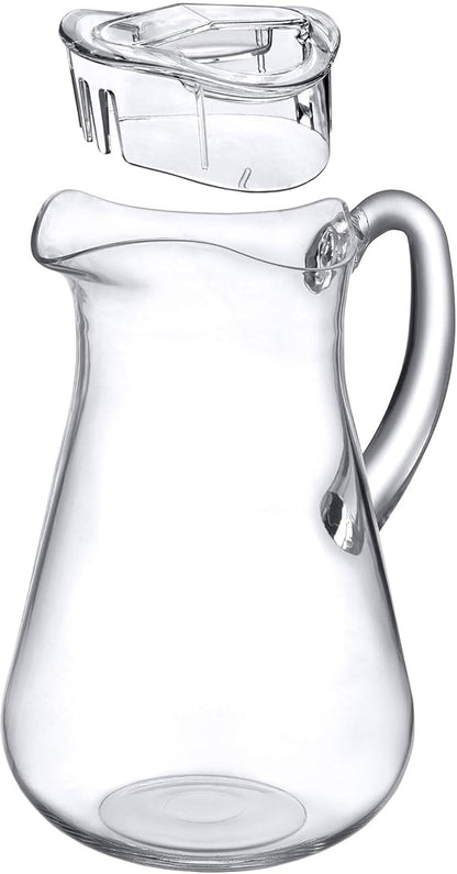 Amazing Abby - Droply - Plastic Pitcher (64 oz, 2 Quart), Clear Water Pitcher with Lid, Fridge Jug, BPA-Free, Shatter-Proof, Great for Iced Tea, Sangria, Lemonade, Juice, Milk, and More