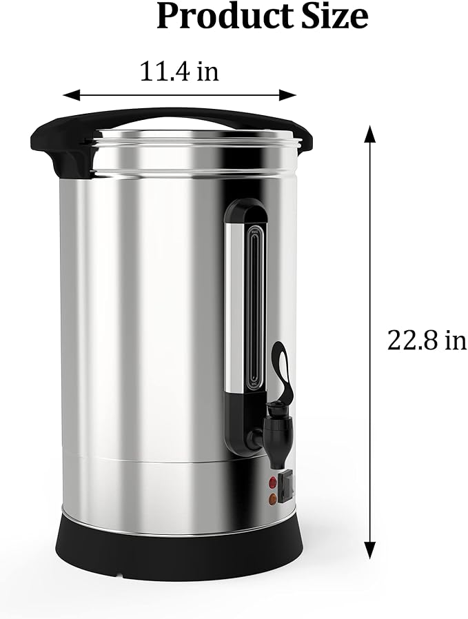 120 Cup Coffee Urn and Hot Beverage Dispenser, 18L/4.8Gal Commercial Coffee Maker Stainless Steel Large Hot Coffee Dispenser for Party Buffet Catering