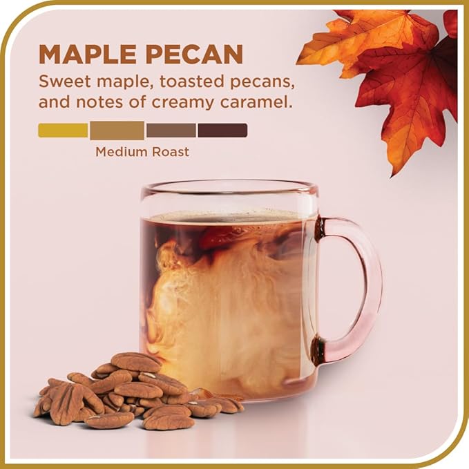 Don Francisco's Maple Pecan Flavored Coffee, 100% Arabica, 24 K-Cup Compatible Single-Serve Pods - 100% Arabica With Warmth of Maple and Toasted Pecans With Creamy Caramel Undertones