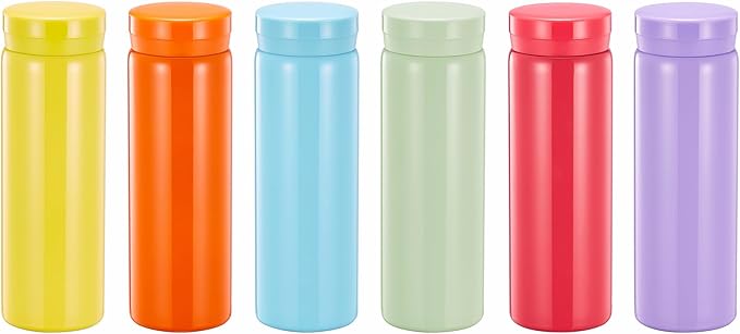 10oz Mini Water Bottle Stainless Steel Thermos Small Flask - Insulated Vacuum, Leak Proof, Keeps Drinks Hot/Cold - Ideal for Coffee, Tea, Water-6PC
