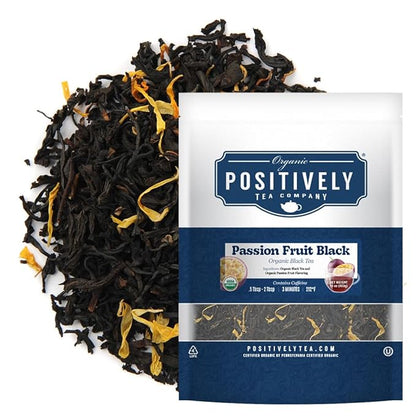 Organic Positively Tea Company, Passion Fruit Black Tea, Loose Leaf, 16 Ounce