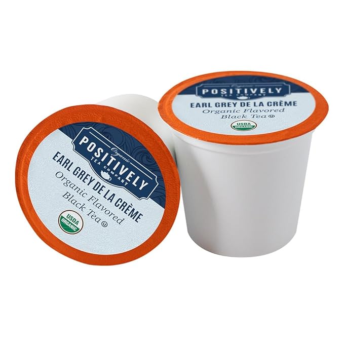 Organic Positively Tea Company, Earl Grey De La Crème Black Tea, K-Cup Compatible, 24 Pods