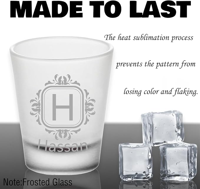 Personalized Shot Glasses Clear with Your Photo Text, Custom Frosted Shot Glasses 1.5oz Bar Accessories Gifts for Tequila, Vodka, or Whiskey Lovers Birthday Christmas Wedding Gifts