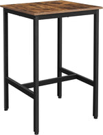 Load image into Gallery viewer, VASAGLE Bar Table, Small Kitchen Dining Table, High Top Pub Table, Bar Height Cocktail Table for Living Room Party, Sturdy Metal, 23.6 x 23.6 x 35.4 Inches for Narrow Spaces, Rustic Brown and Black