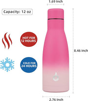 BJPKPK Insulated Water Bottle 12oz Small Stainless Steel Water Bottles Reusable Metal Thermal Keep Cold and Hot,Cherry