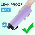 Load image into Gallery viewer, DOMICARE Insulated Water Bottle, 22 oz Vacuum Insulated Stainless Steel Reusable Sports Bottle with Straw Lid &amp; Spout Lid for Travel, Camping, Bike, Leakproof, Purple, 8 Pack