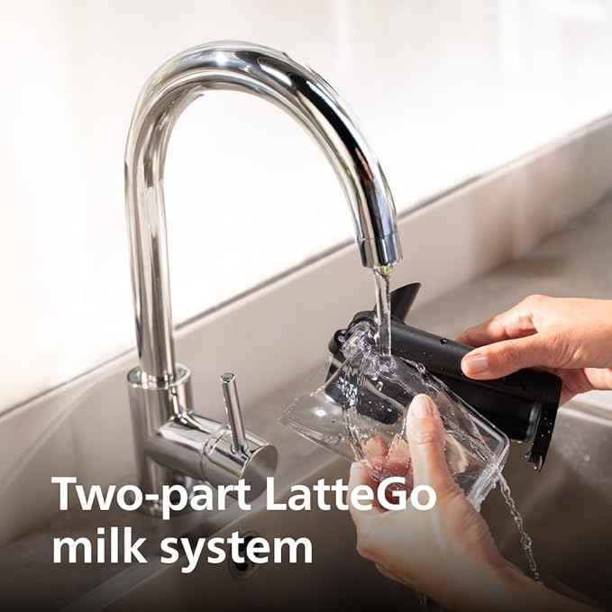 PHILIPS 5500 Series Fully Automatic Espresso Machine - LatteGo Milk System, Integrated Grinder, 20 Hot & Iced Coffee Pre-Sets, Quick Start, SilentBrew, 15-Bar Pressure, Black Chrome (EP5544/94)