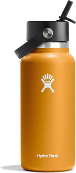 Load image into Gallery viewer, Hydro Flask Water Bottle - Insulated Stainless Steel - Wide Straw Lid, Non Spill, Leakproof in 32 Oz Fossil Brown